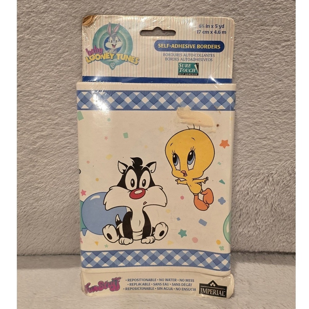Vintage 1999 Baby Looney Tunes Self-Adhesive Wallpaper Border 5yd Imperial